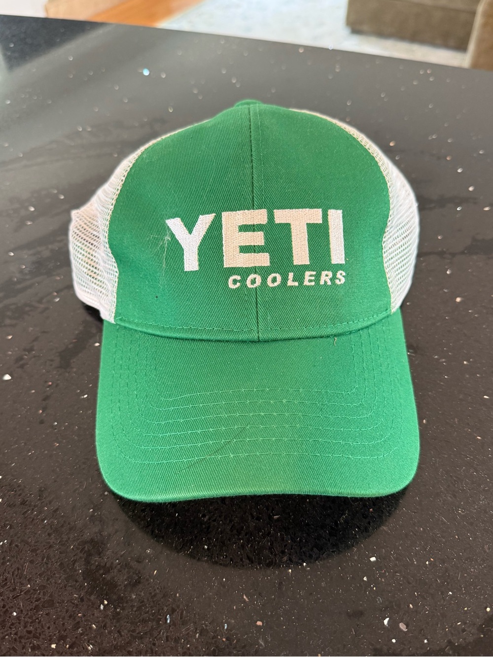 Yeti Green and White Mesh Trucker Hat
